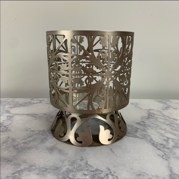 Bath and Body Works 3- Wick Candle Holder Metal Design